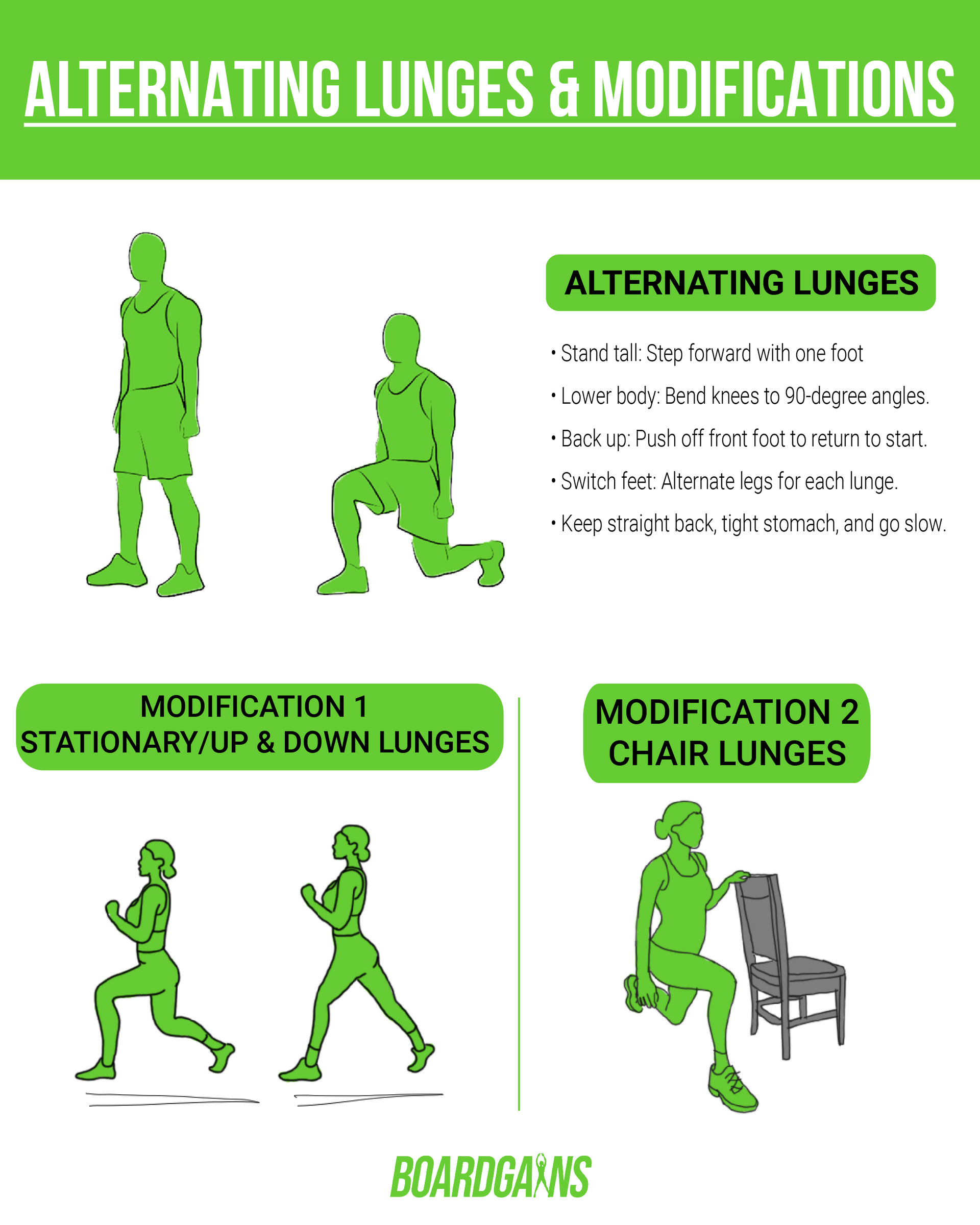 Lunges (alternating)